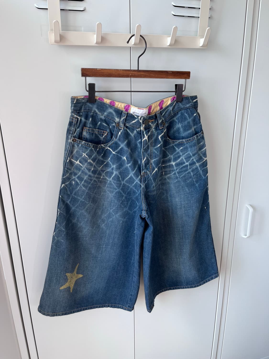 츠모리치사토 Tsumori chisato 별 페인팅 데님 5부 팬츠 상품이미지8