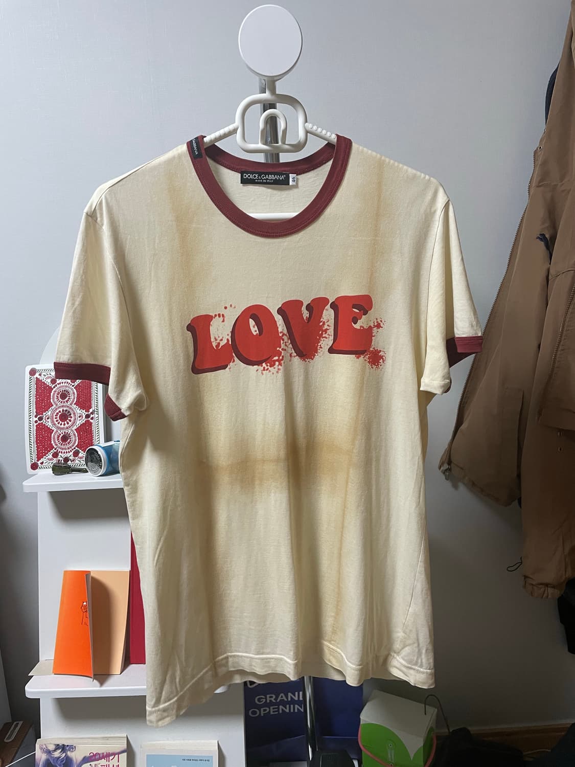 돌체앤가바나 Love 프린팅 링거 티셔츠 46사이즈 상품이미지2