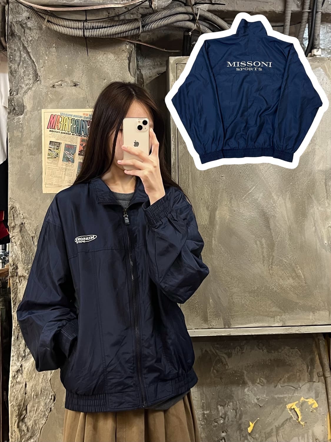 미쏘니 스포츠 바람막이 네이비 #csz605 상품이미지1