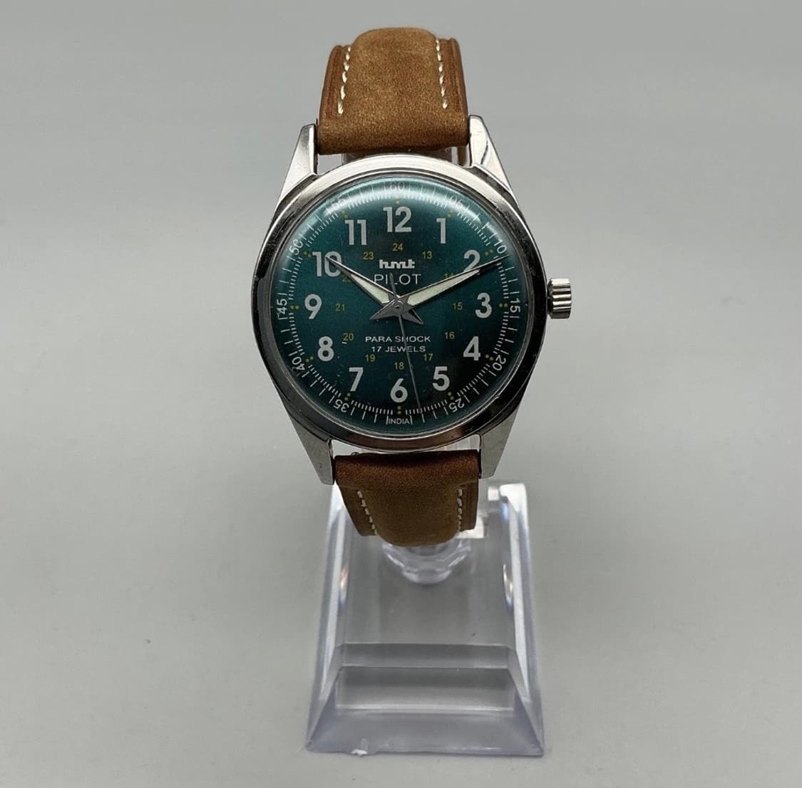 HMT Pilot 파일럿 피콕그린 다이얼 가죽시계 상품이미지2