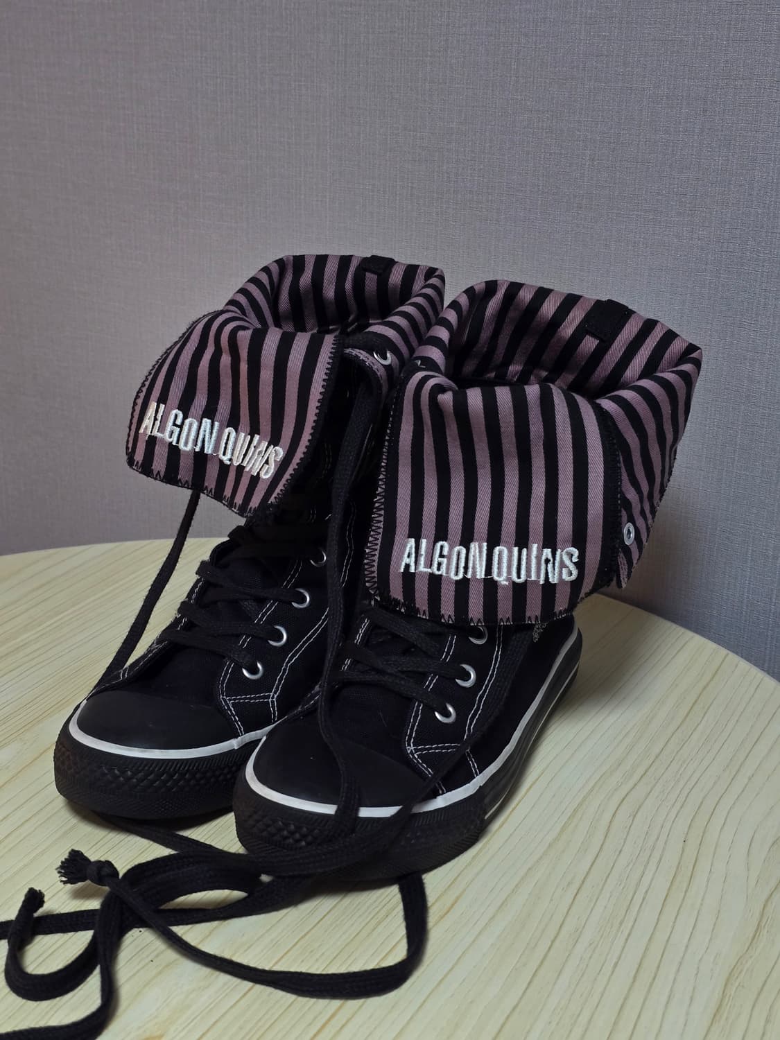 Algonquins 알곤퀸즈 하이컷 스트라이프 스니커즈 상품이미지1