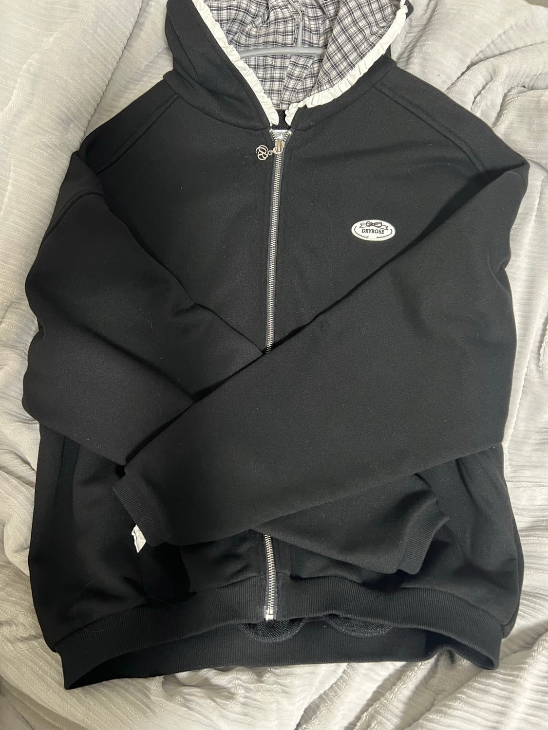 드라이로즈 빅리본 후드집업 블랙 상품이미지2