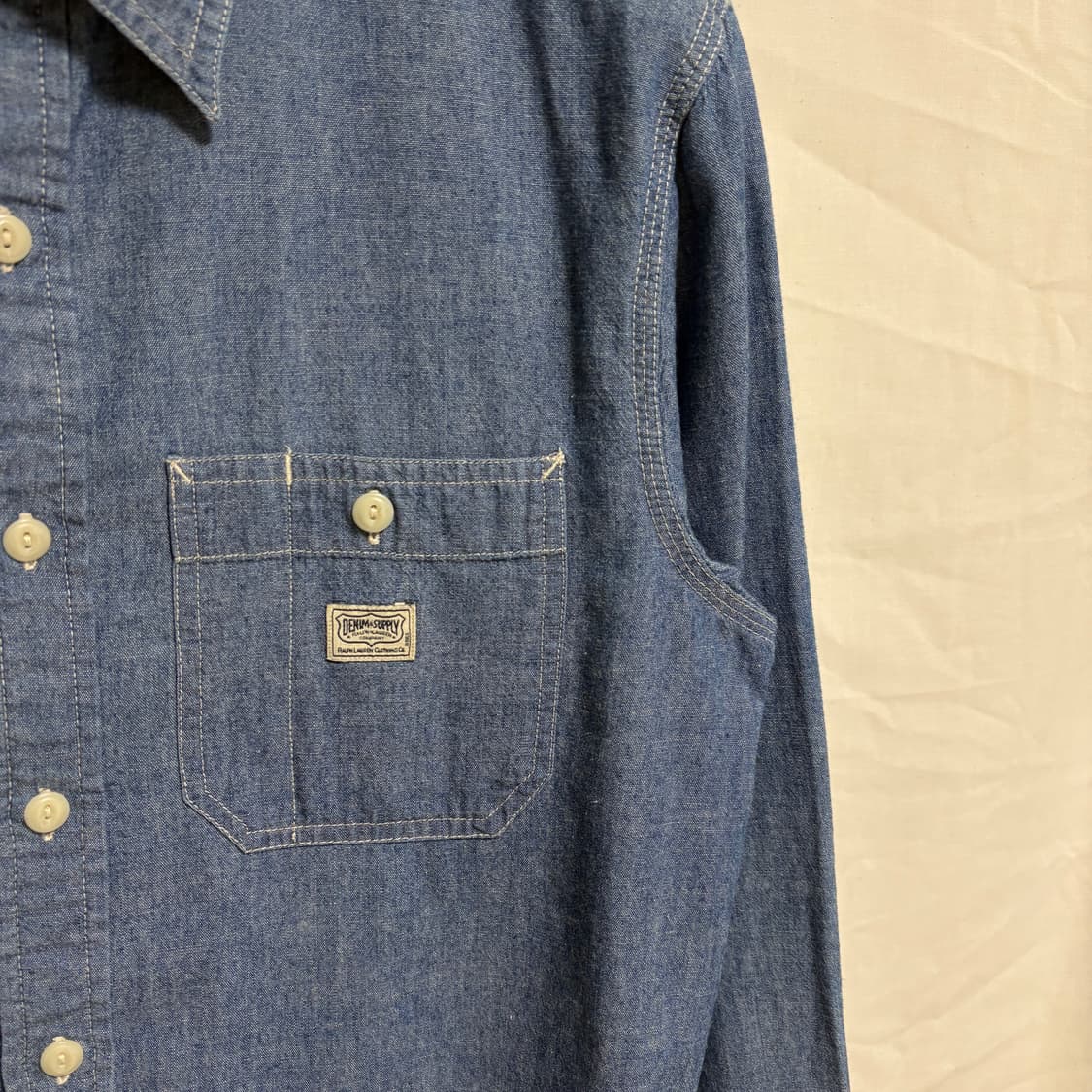 폴로 데님앤서플라이 셀비지 샴브레이 셔츠 / 블루, M 상품이미지5