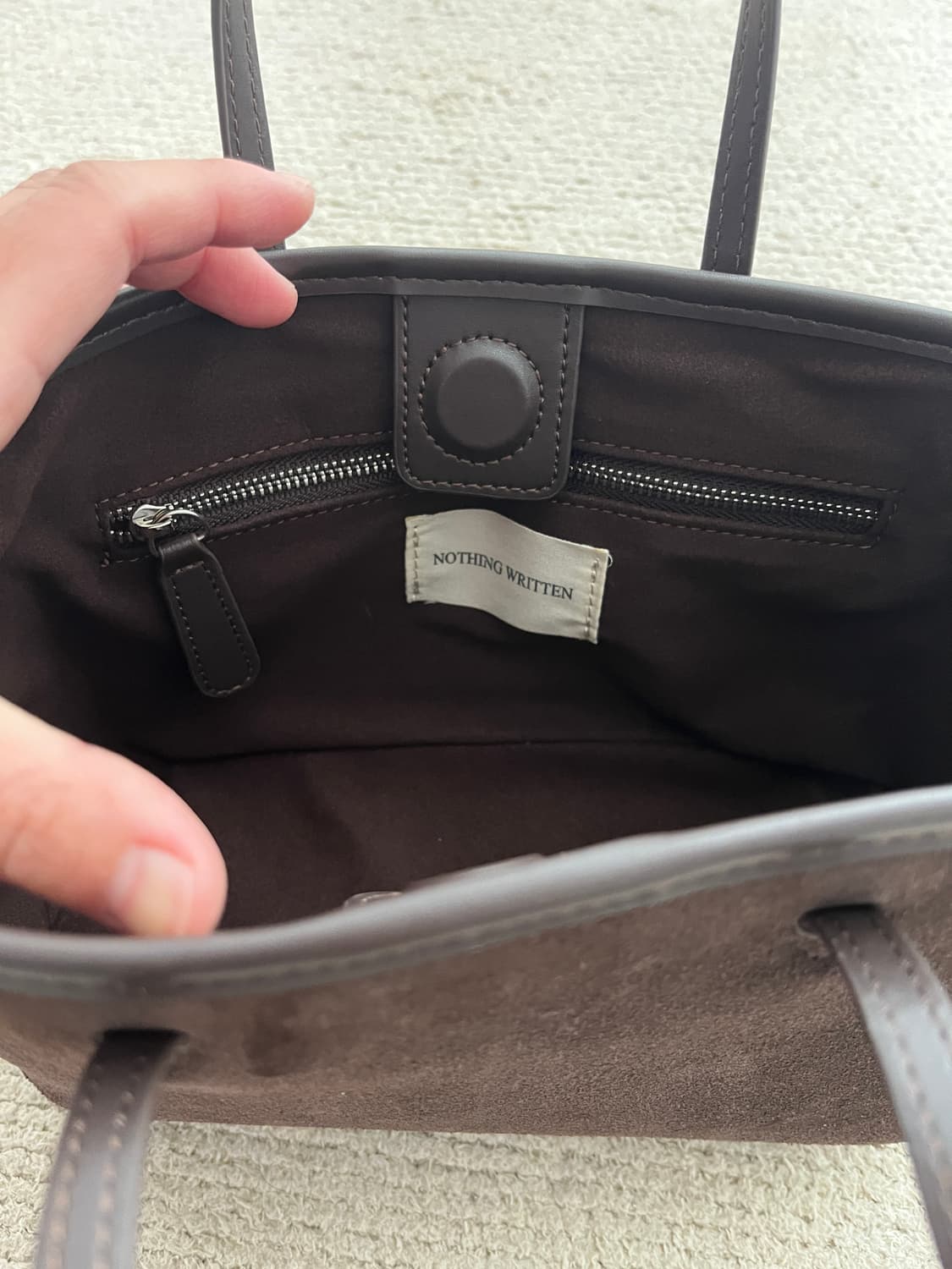 낫띵리튼st Ain suede tote bag (Brown) 상품이미지5