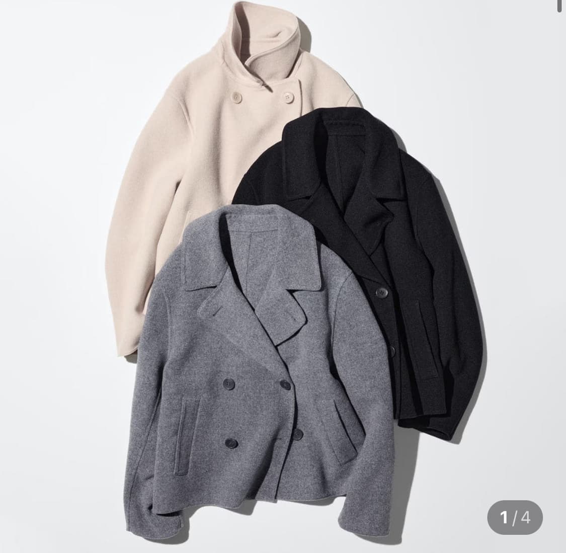 유니클로 더블페이스쇼트코트 구해요ㅠ 유니클로 더블페이스쇼트코트 상품이미지1