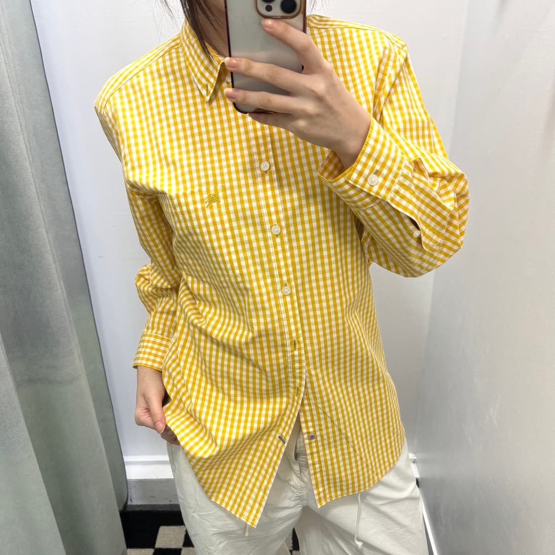 버버리 브릿 옐로우 체크 셔츠 상품이미지1