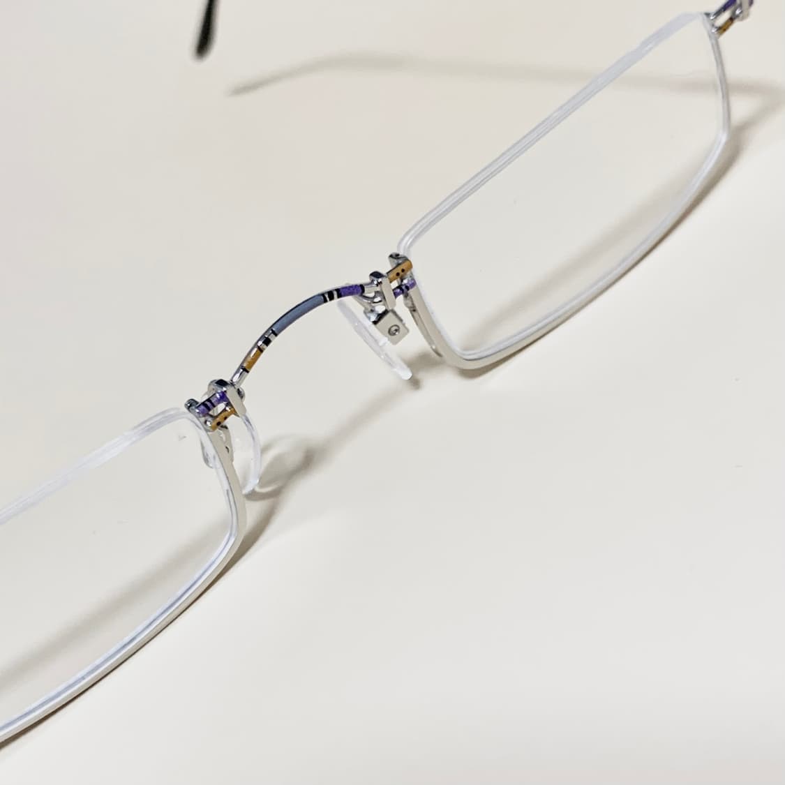 877 데드스탁 역반무테 안경 슬림 직사각 메탈 빈티지 남녀공용 가벼운 상품이미지5