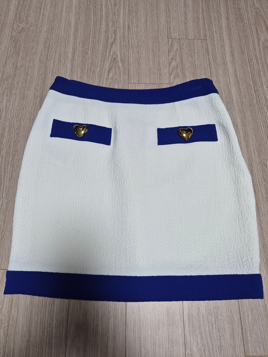 모스키노 블루 하트버튼 미니스커트 40(26~27) 상품이미지2