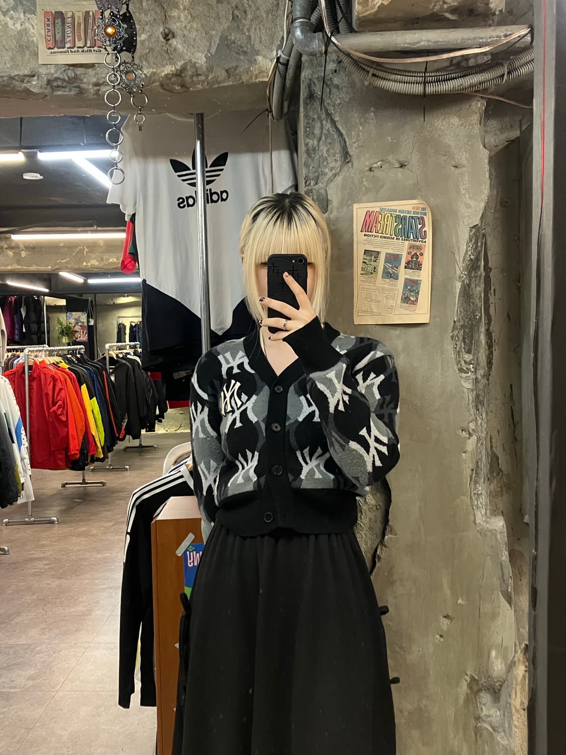 MLB 로고 크롭 가디건 블랙  #csz2010 상품이미지2