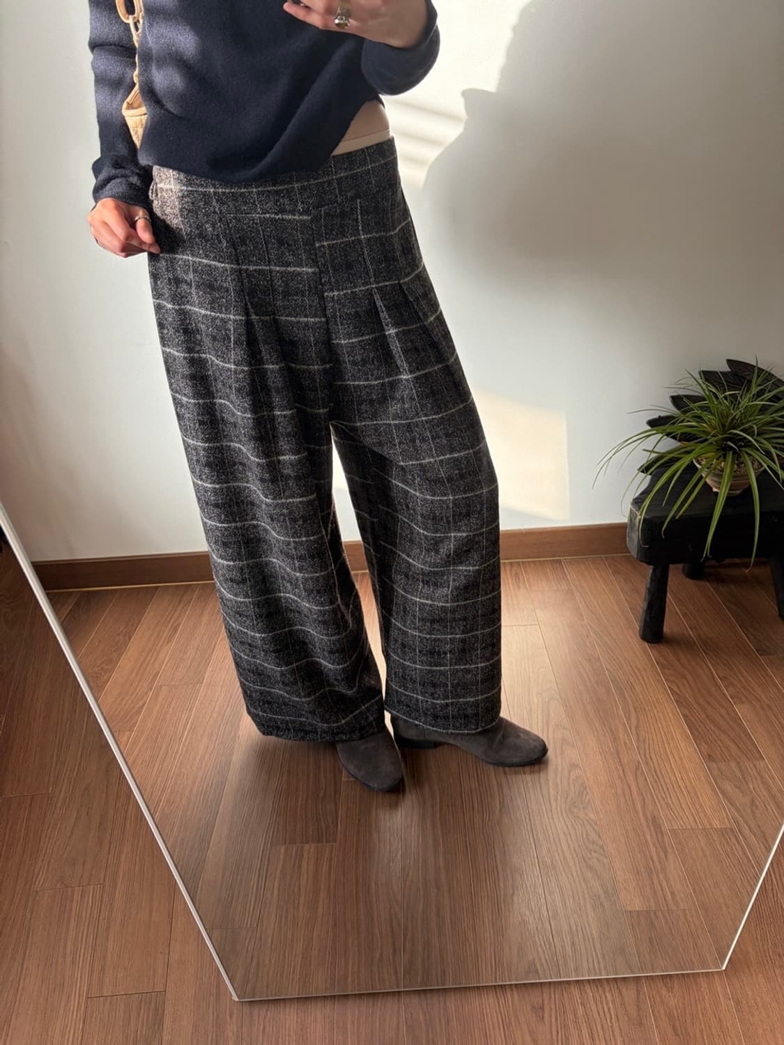 check patterned wide pants 상품이미지6
