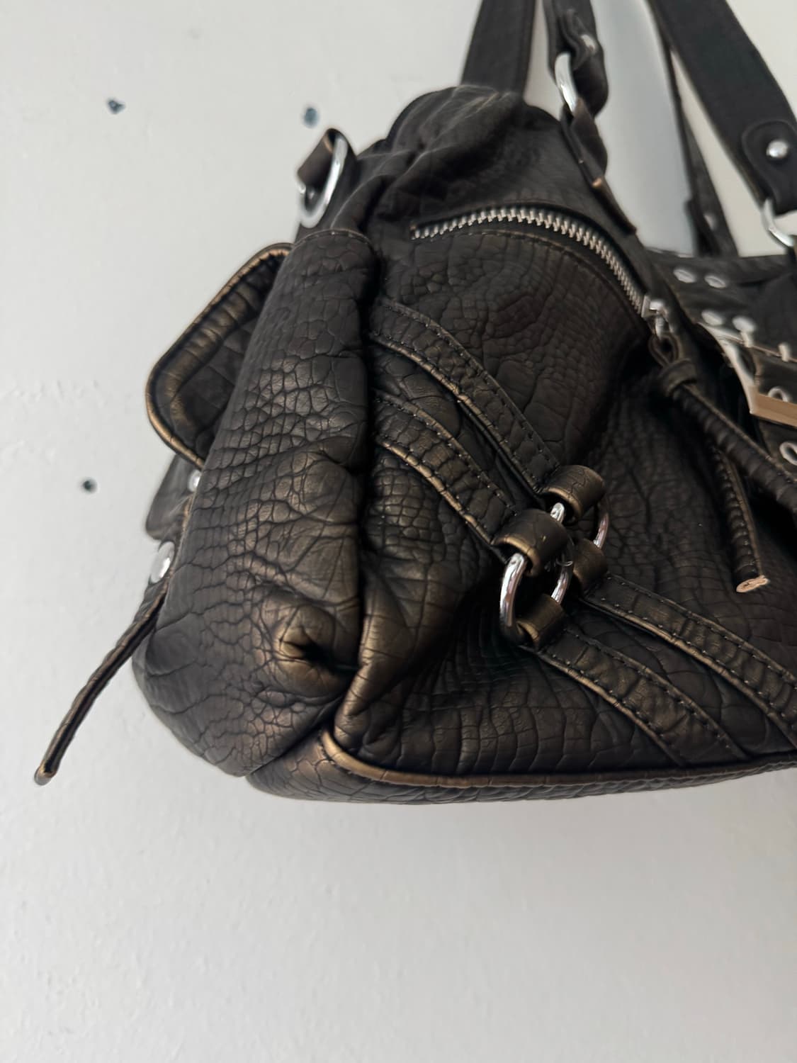 빈티지워싱 빅벨트 지퍼 숄더백 상품이미지5