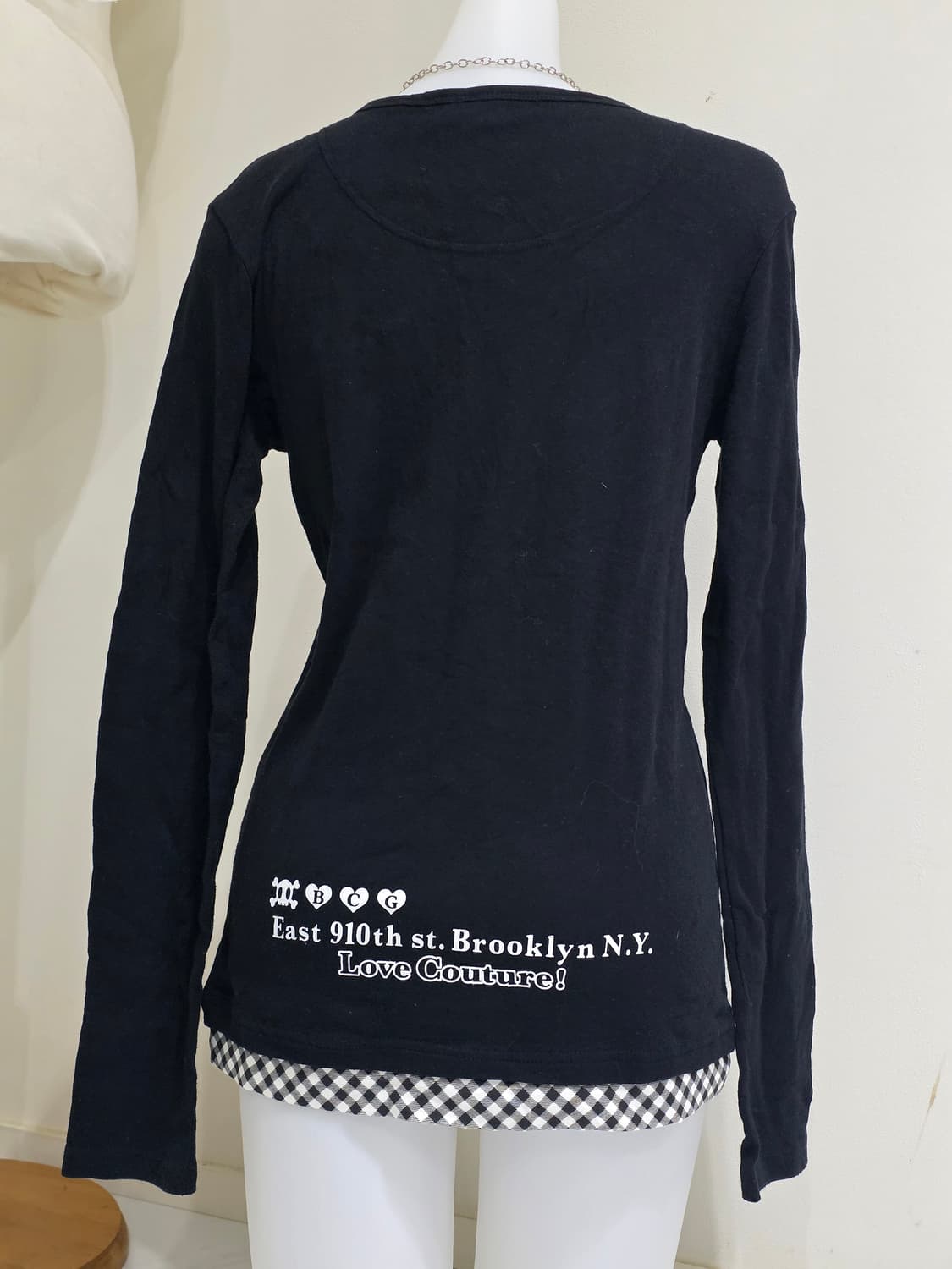 일본빈티지)오네갸루st 미국y2k 하트스컬왕관 블랙핑크퍼플 펑크롱슬리브 상품이미지4