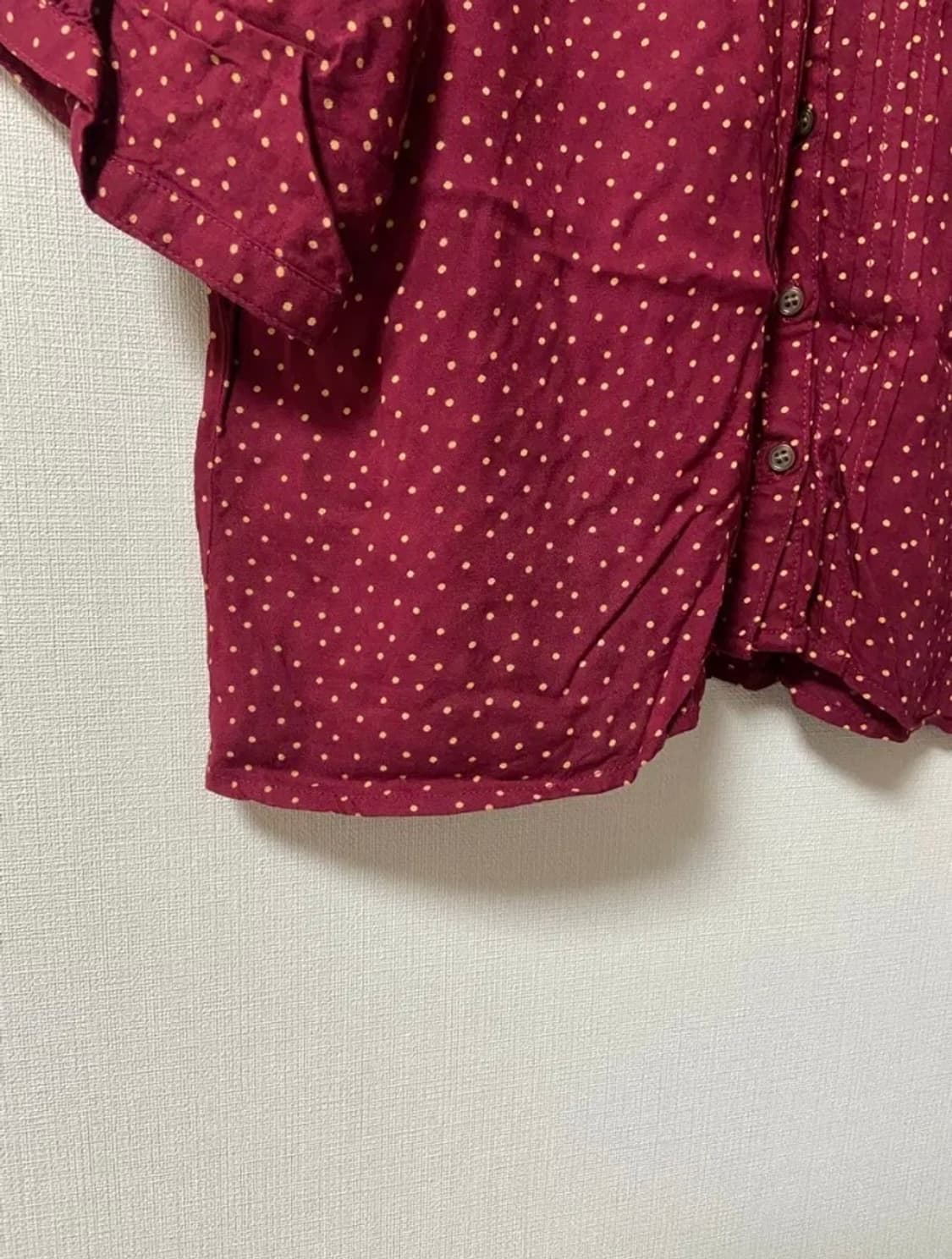 일본 빈티지 모리걸 도트 블라우스 슬리브리스 상품이미지2