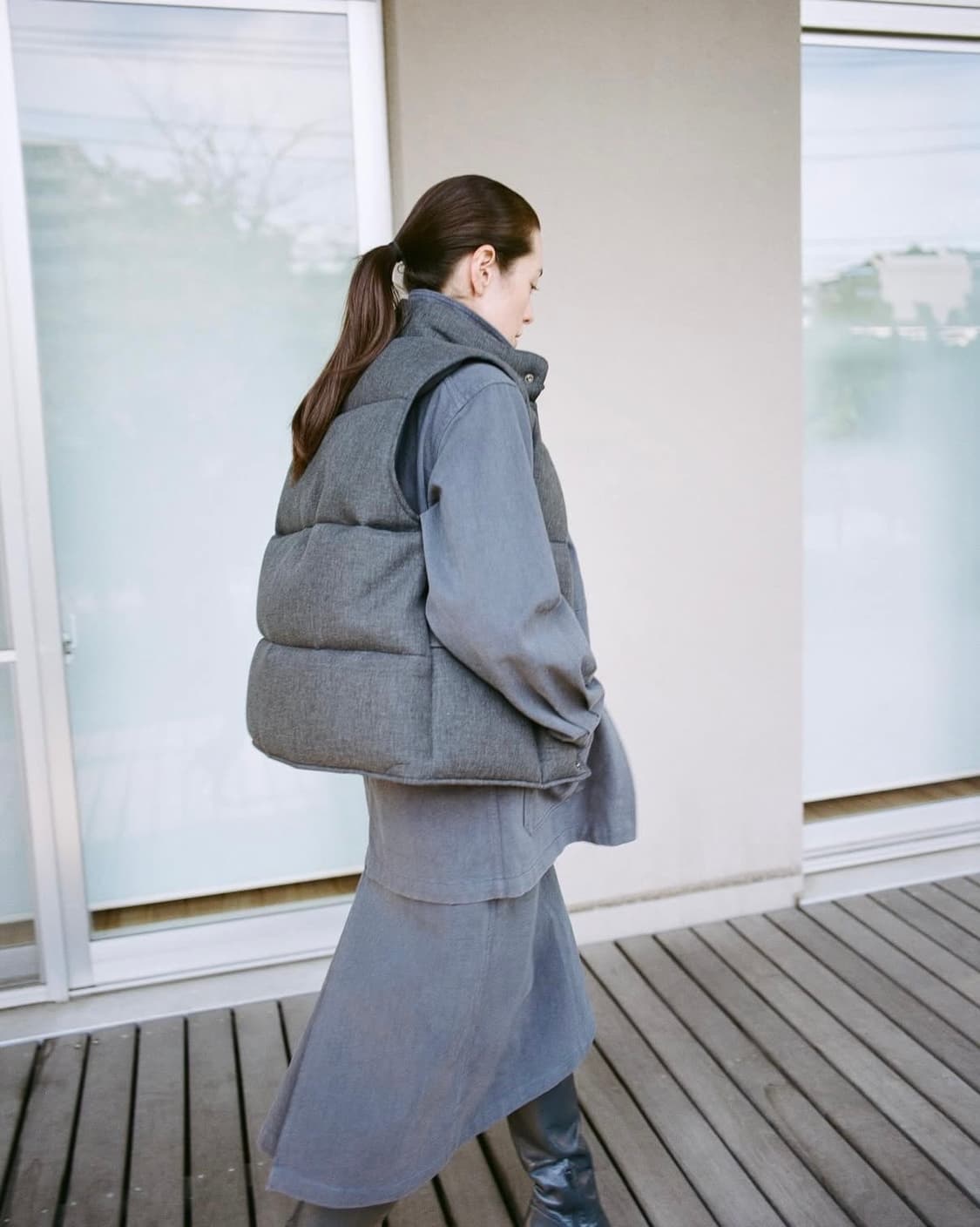 LFM 코튼 A라인 스커트 (블루 / M) 상품이미지1