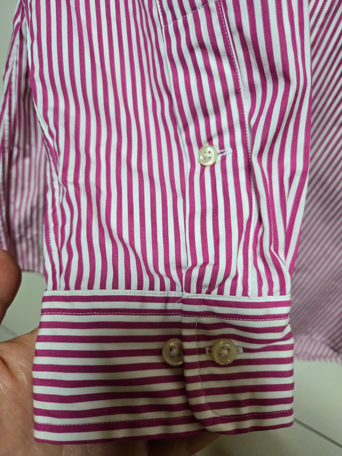 폴로 랄프로렌 정품 커스텀핏 핑크스트라이프 셔츠 상품이미지4