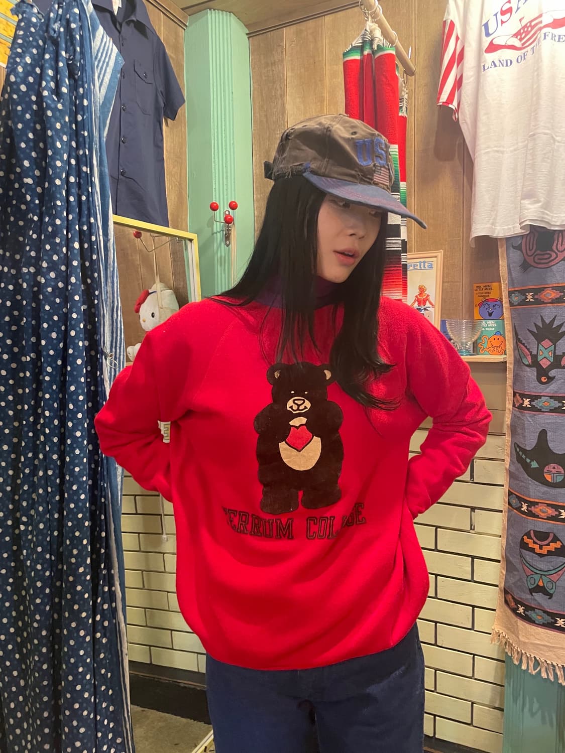 80s Vintage Bear Sweatshirt made in usa 상품이미지2