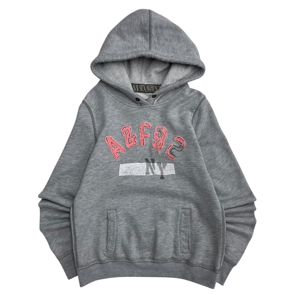 아베크롬비 딸기우유맛 센터로고 그레이 후드 L 상품이미지2