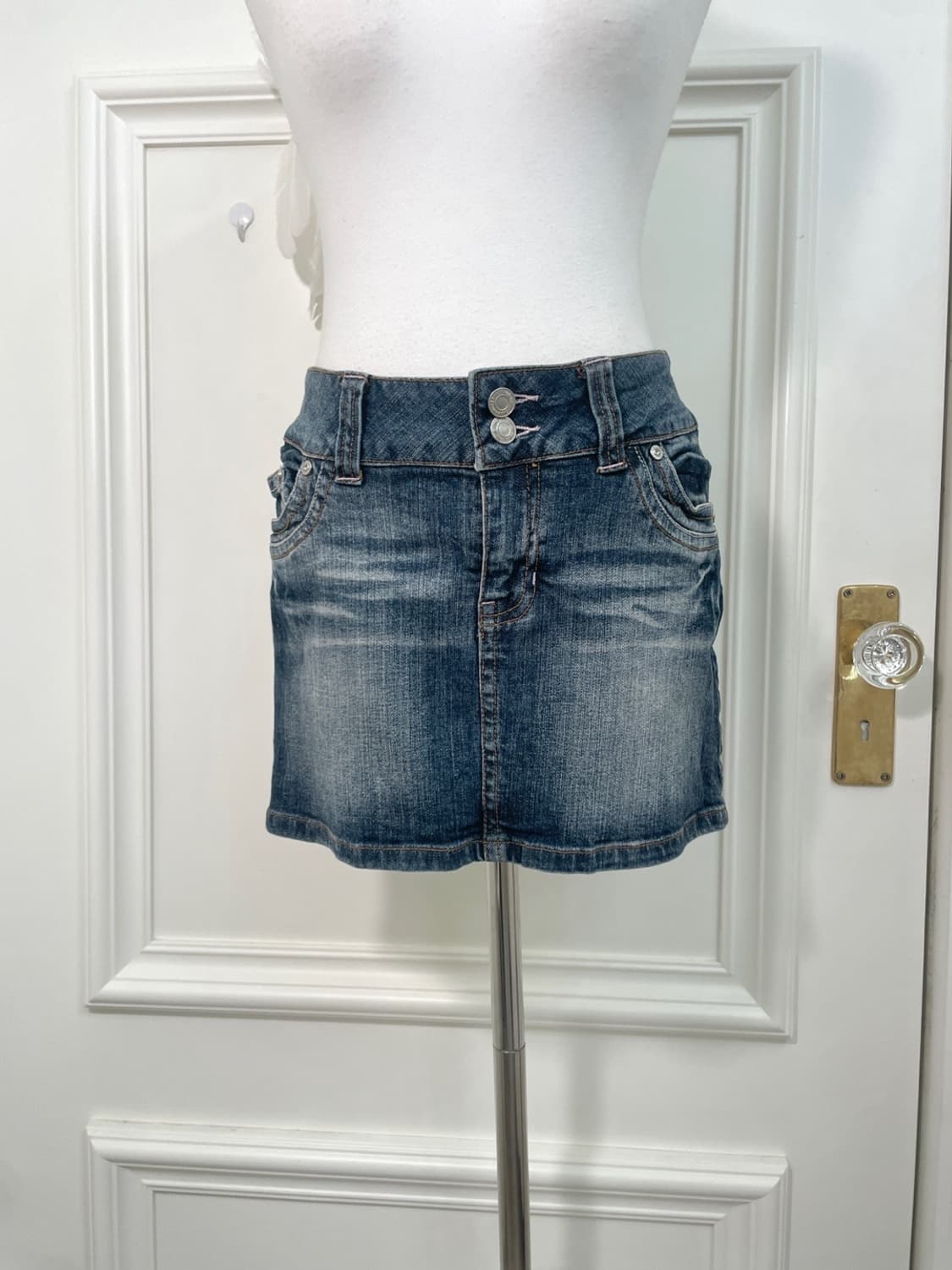 denim back heart cubic mini skirt 상품이미지6
