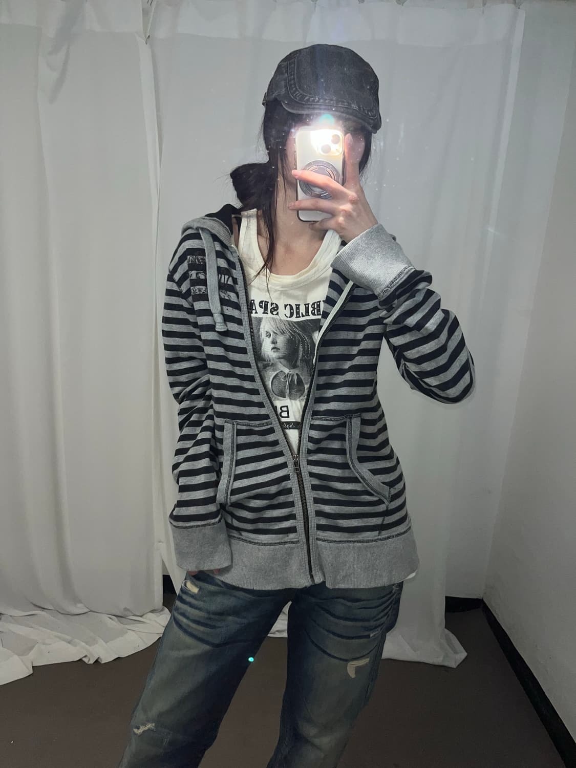 데일리 펑크 스트라이프 후드집업 상품이미지6