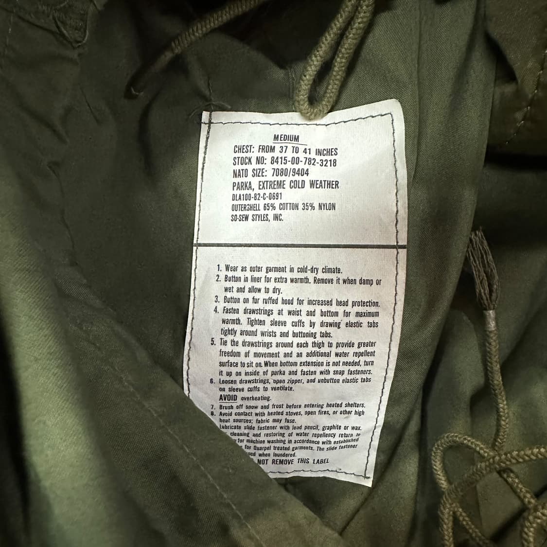 미군 오리지널 m65 피쉬테일 파카 상품이미지7