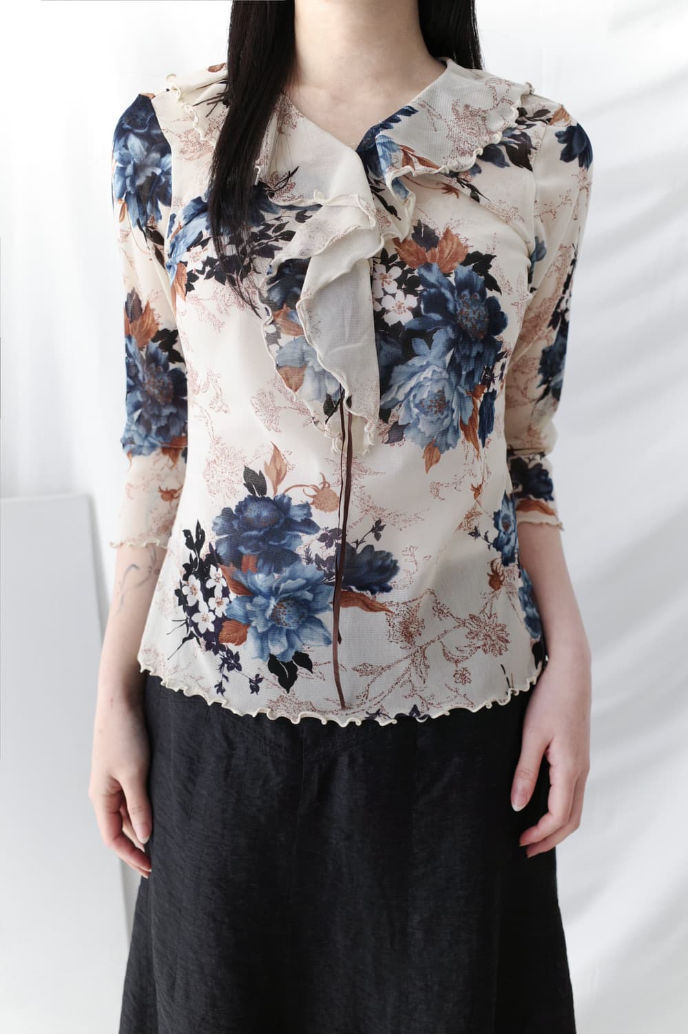 frill flower see-through T 상품이미지5