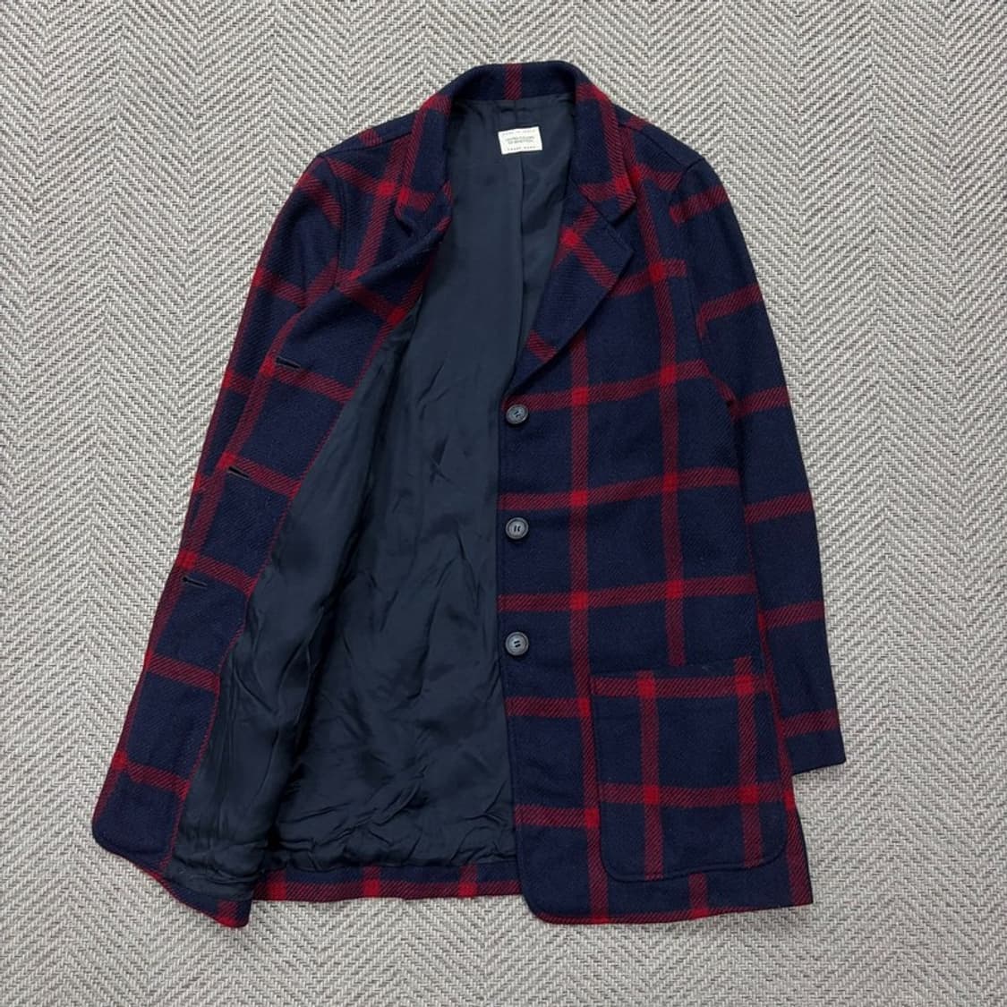 베네통 울블렌드 체크코트 v1957 상품이미지5
