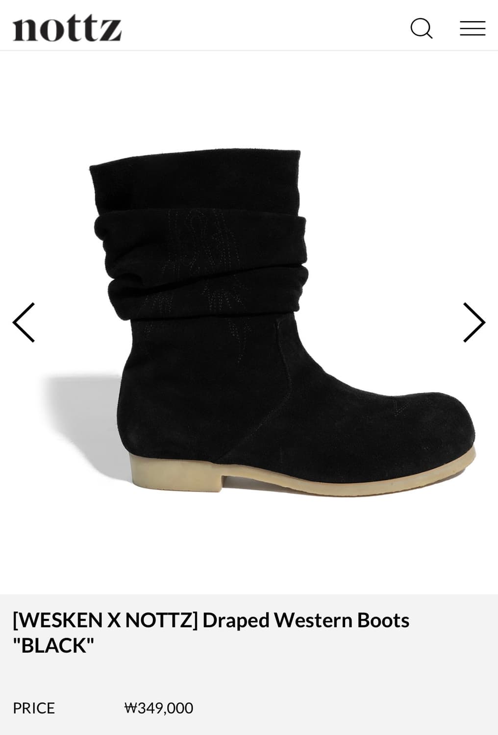 웨스켄 노츠 웨스턴 부츠 블랙 270 상품이미지3