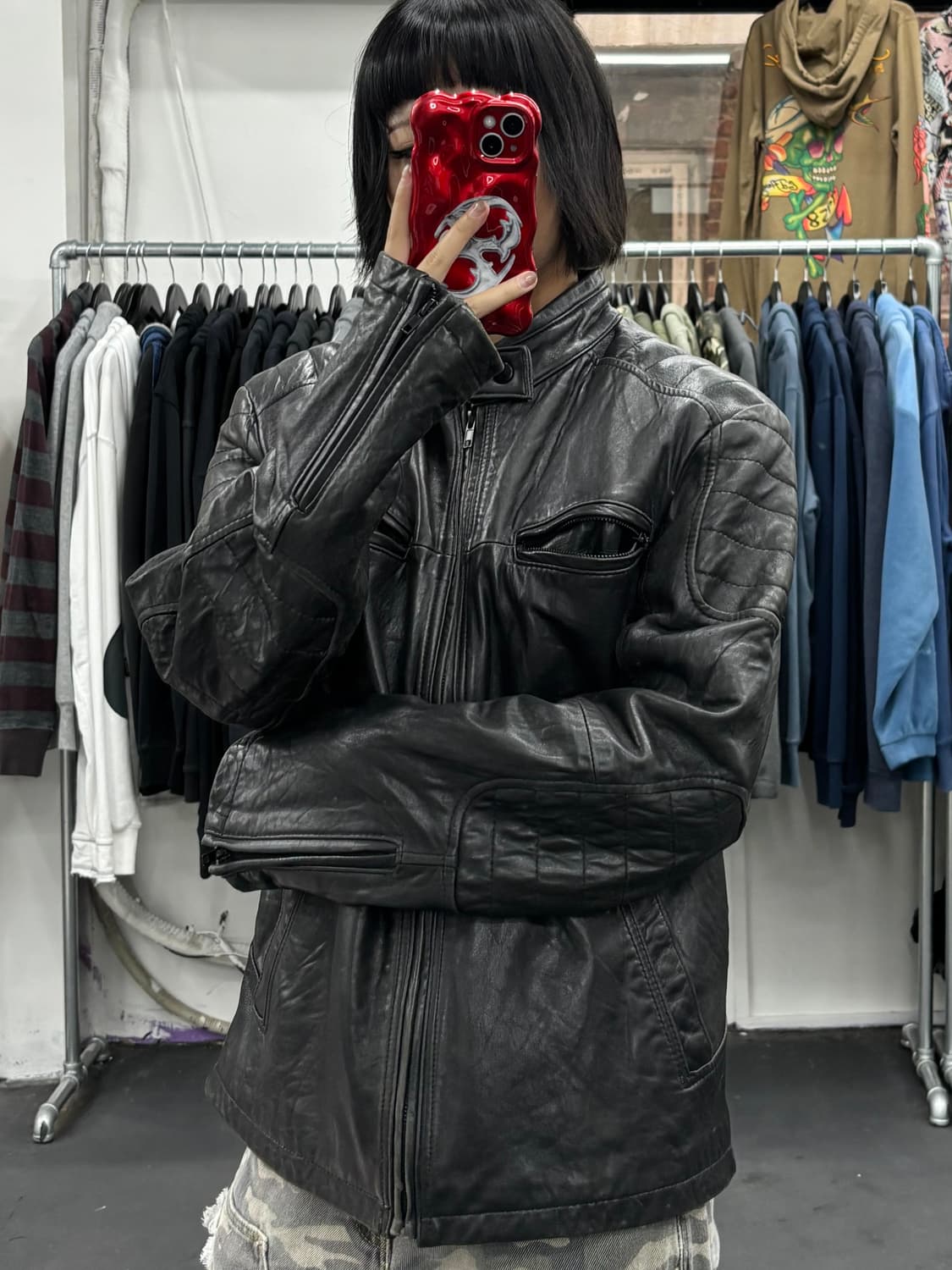 DKNY 레더 바이커 자켓 상품이미지3