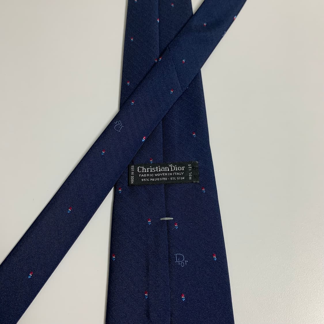 크리스찬 디올 명품넥타이 혼방 네이비 결혼식룩 A+등급 8cm 상품이미지5