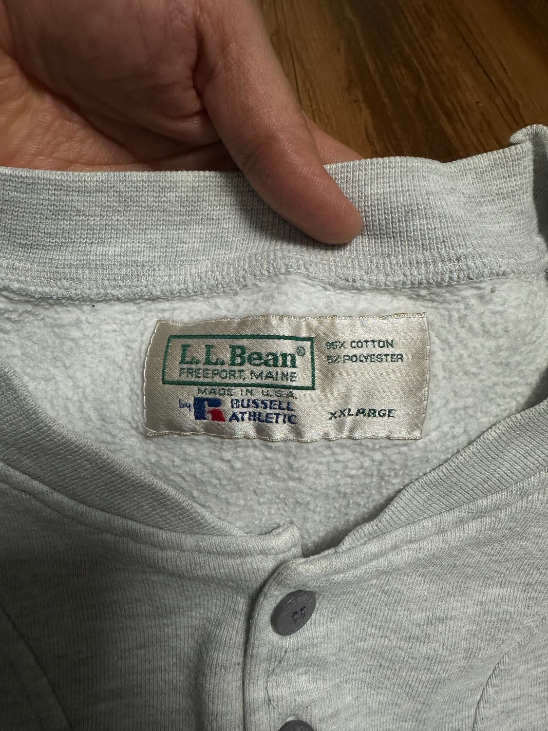 [XXL] 80‘s~90’s 엘엘빈x러셀 스웻셔츠 실버그레이 상품이미지2