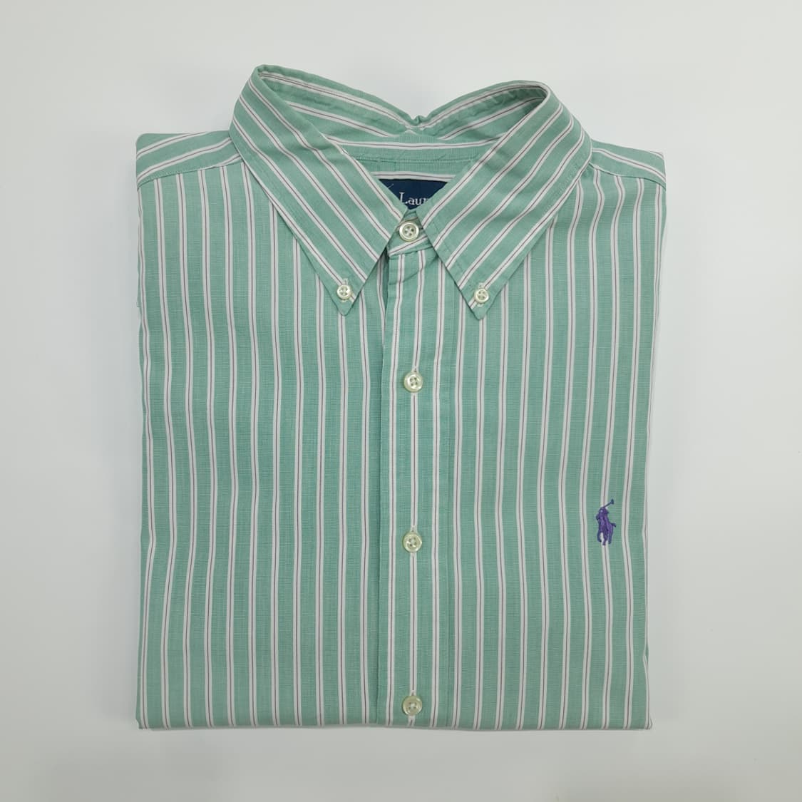 Co638 XL 폴로 랄프로렌 그린 스트라이프 긴팔 셔츠 남방 상품이미지8