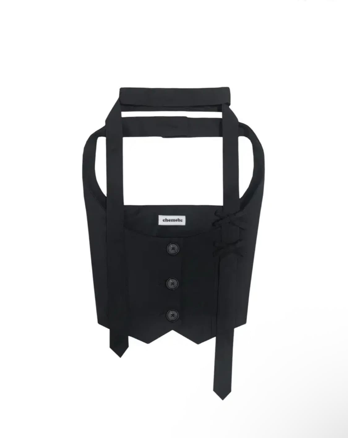 체메씨 트윌 베스트 리본 타이 세트 블랙 상품이미지1