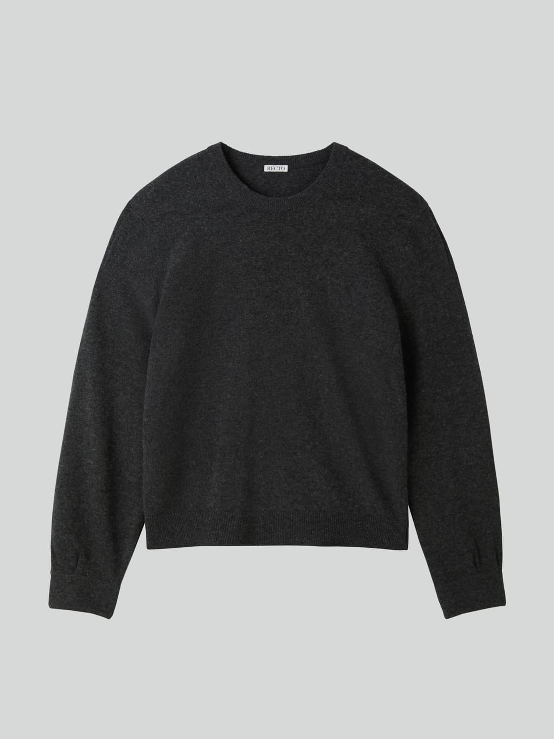 SHIRT CUFFS DETAIL KNIT TOP (CHARCOAL GR 상품이미지2