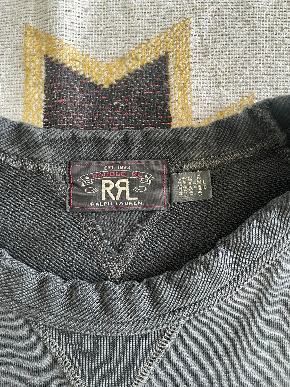 RRL 블랙 프렌치테리 스웻셔츠(L) 상품이미지3