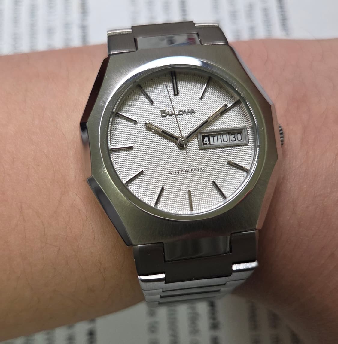 빈티지 부로바 옥타 오리지널 와플판 데이데이트 오토매틱 뻐뻐시 브슬 ve 상품이미지2