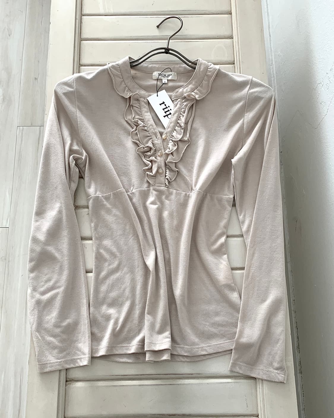 Nude beige blouse top 상품이미지6