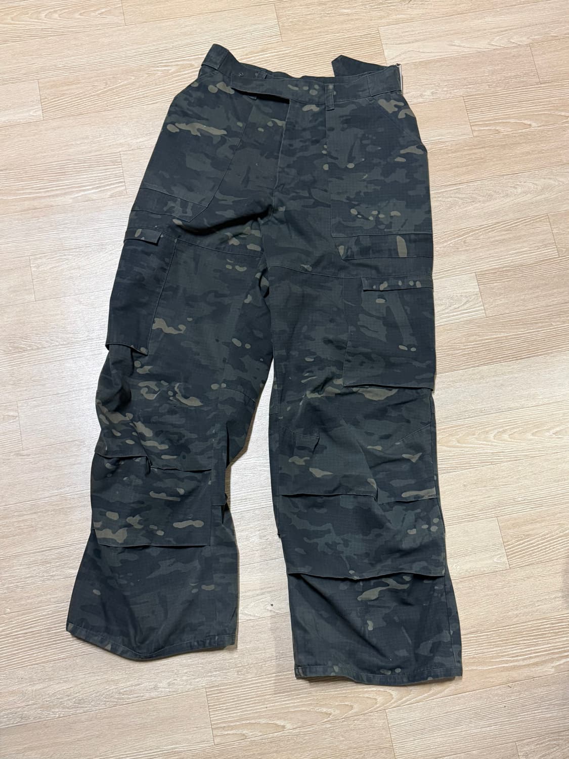 [3] 해칭룸 퍼티그 오버 팬츠 립스탑 블랙 카모 상품이미지3