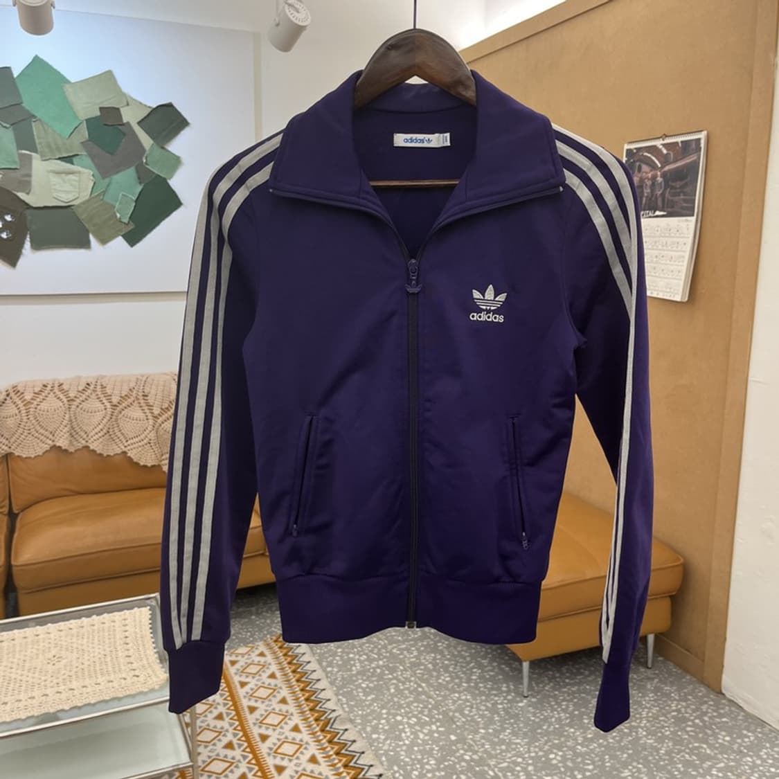 아디다스 빈티지 파이어버드 딱붙핏 딥퍼플 져지 집업 85 C10658 상품이미지3