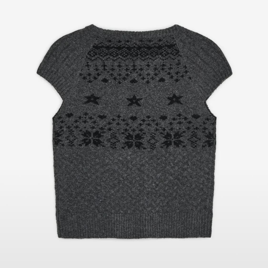 허그유어스킨 스타 윙 니트 탑 (차콜) 상품이미지2