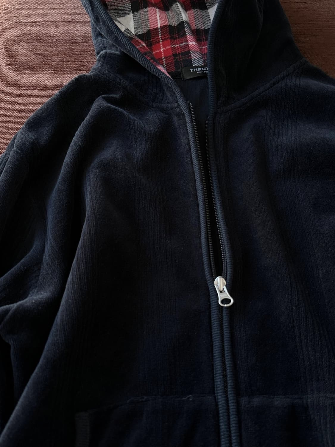 Terry fabric design hooded zip parka 상품이미지2