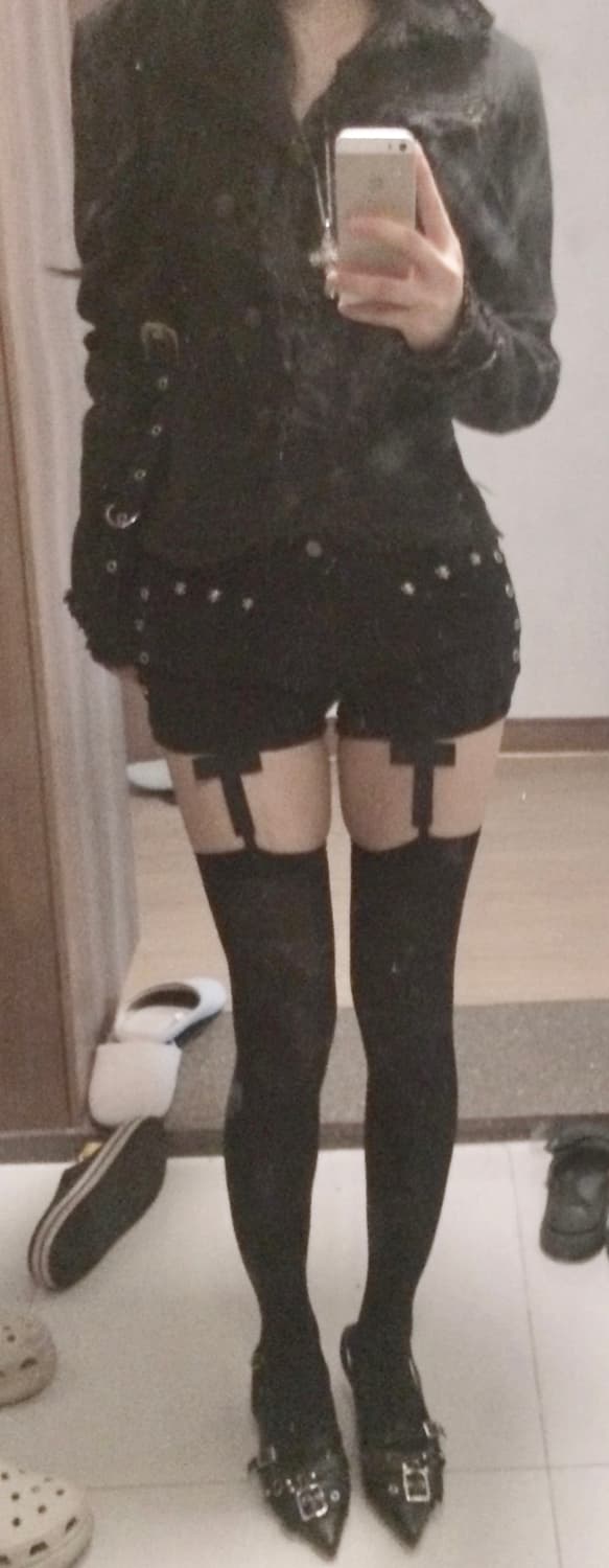 펑크 y2k 블랙 락시크 빈티지 데미지 자켓 흑청 y2k 상품이미지3