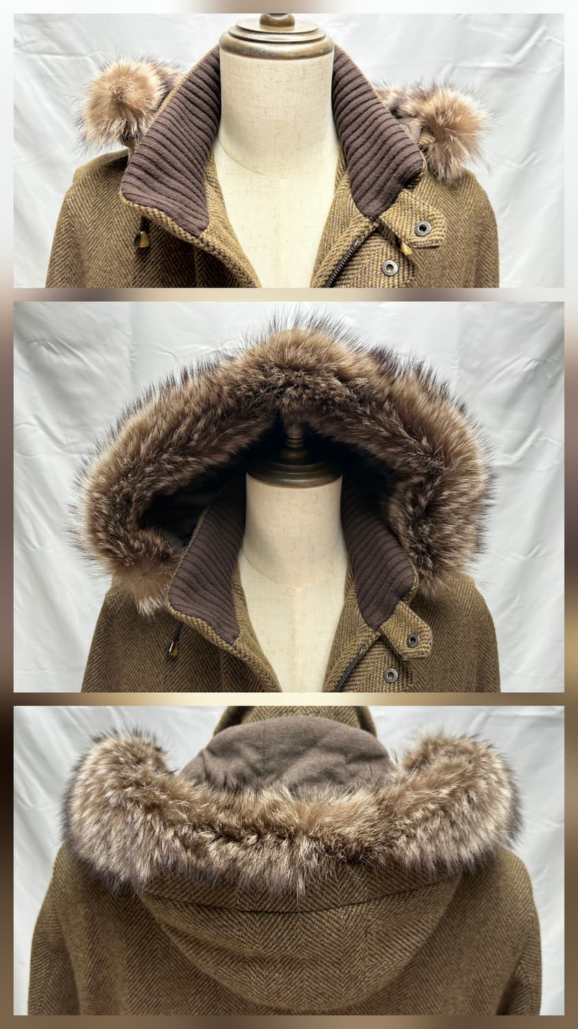 로로피아나 아이서 캐시미어 라쿤퍼 자켓 M(105) 판매 상품이미지3