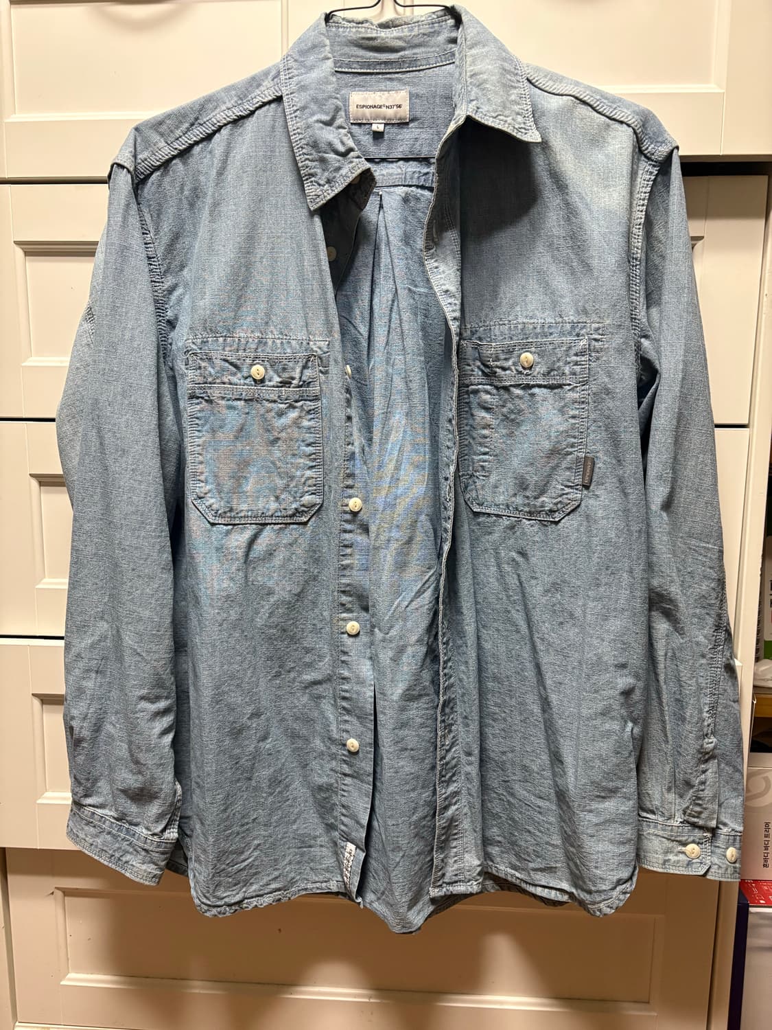 에스피오나지 샴브레이 워크 셔츠 블루 L 상품이미지2