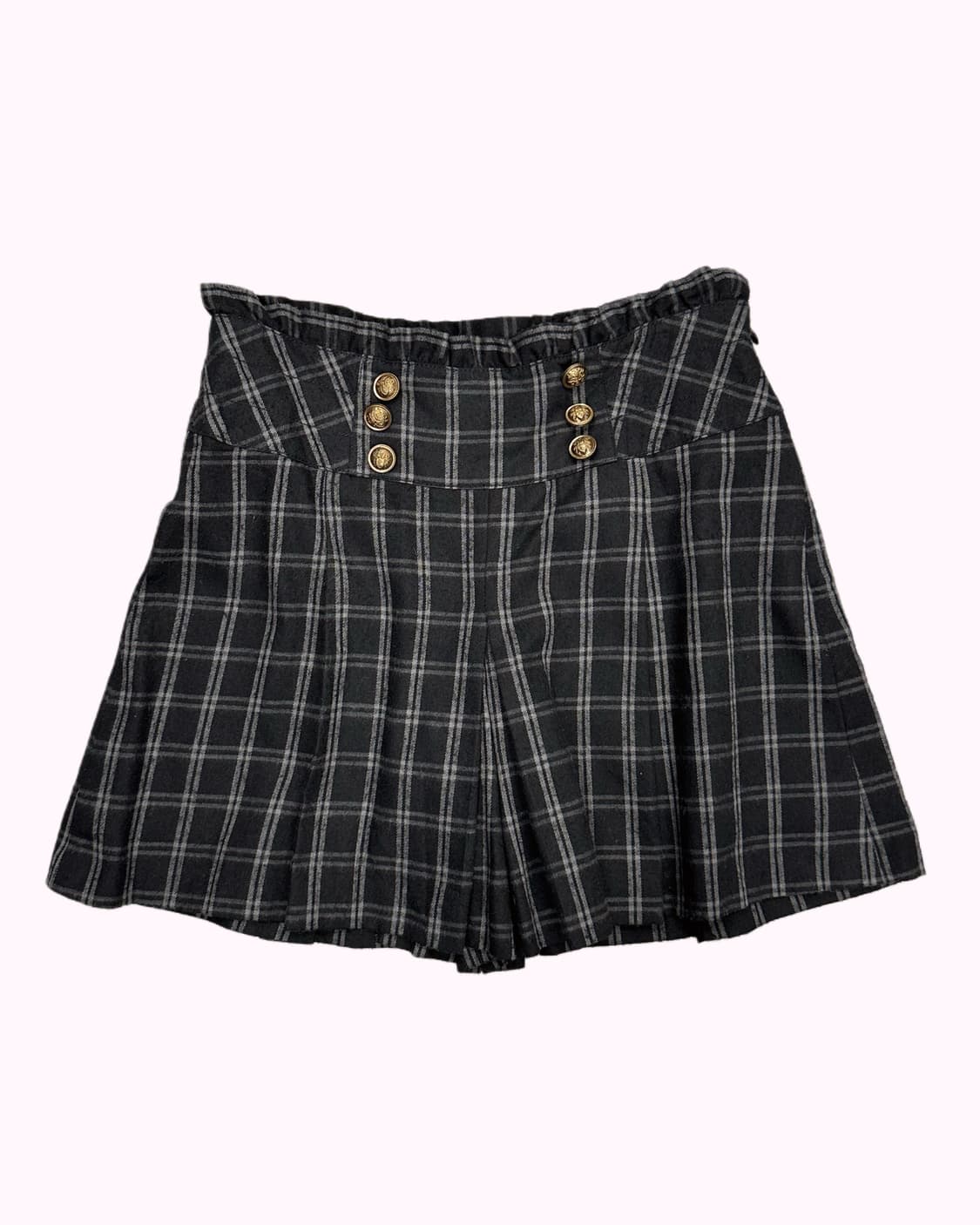 button detail check skirt pants 상품이미지1