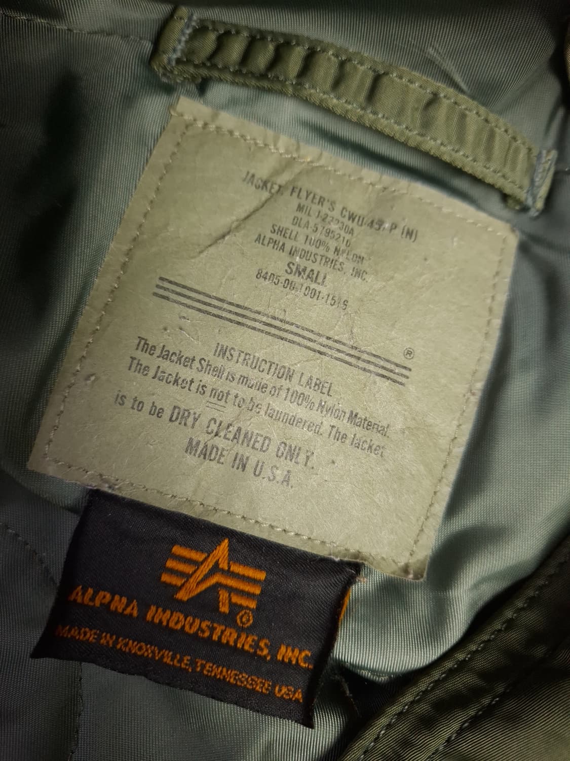 오리지날 미국제조  미공군 알파사 민수용 CWU45/P 항공점퍼 상품이미지5