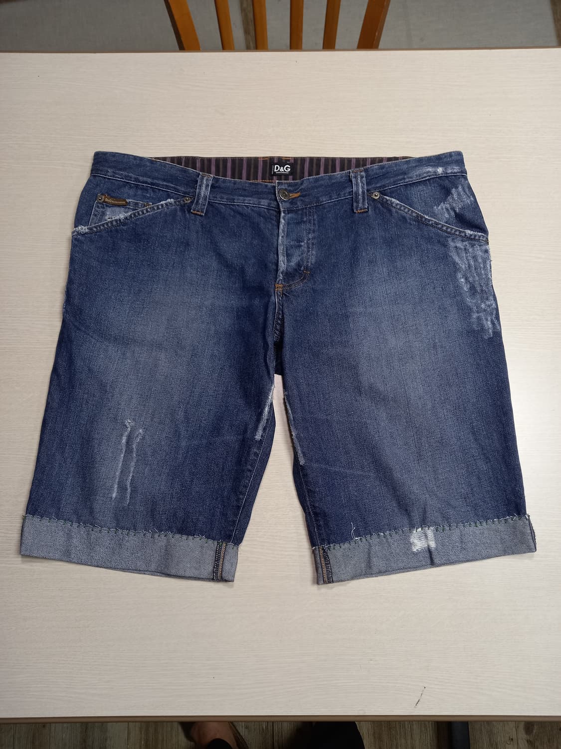 40 DOLCE&GABBANA 데미지워싱 커팅 반바지 40-35 상품이미지1