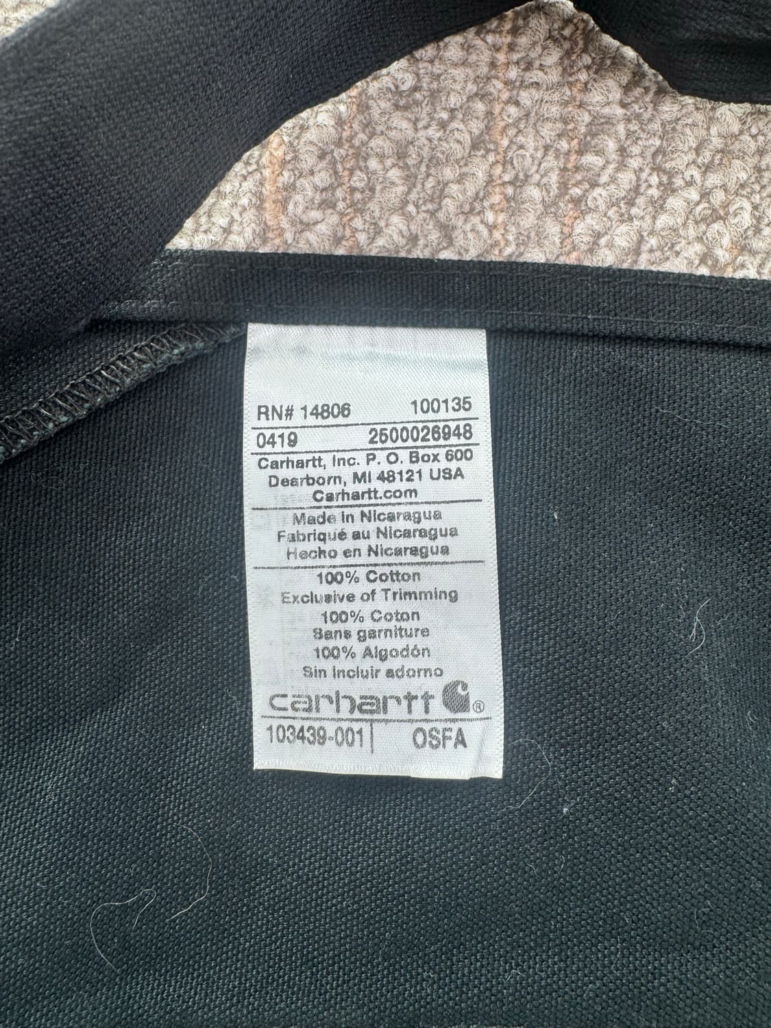 칼하트 에이프런 앞치마 블랙  상품이미지3