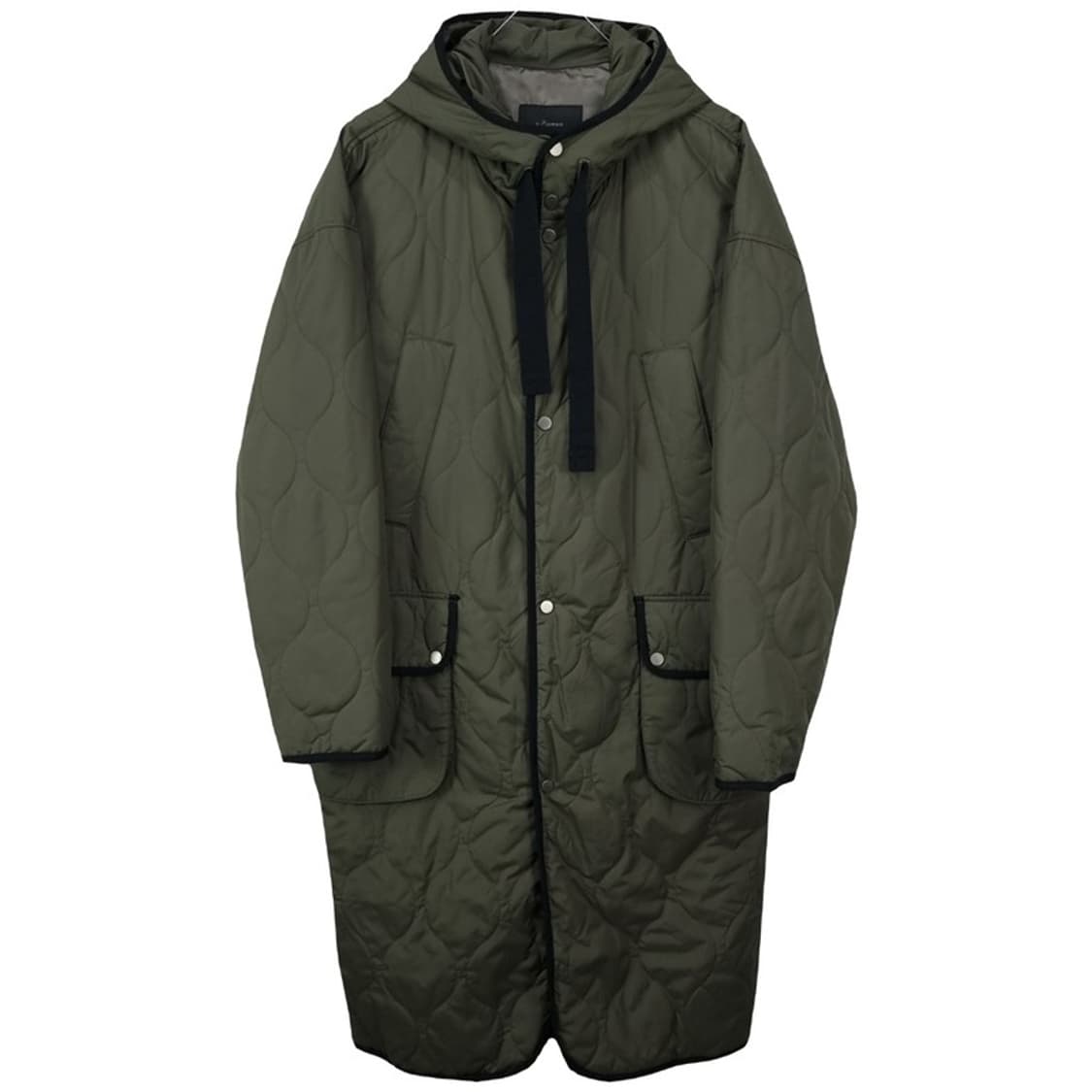 [일꼬르소] 오버핏 퀄팅 후드 코트 카키 M19669 상품이미지2