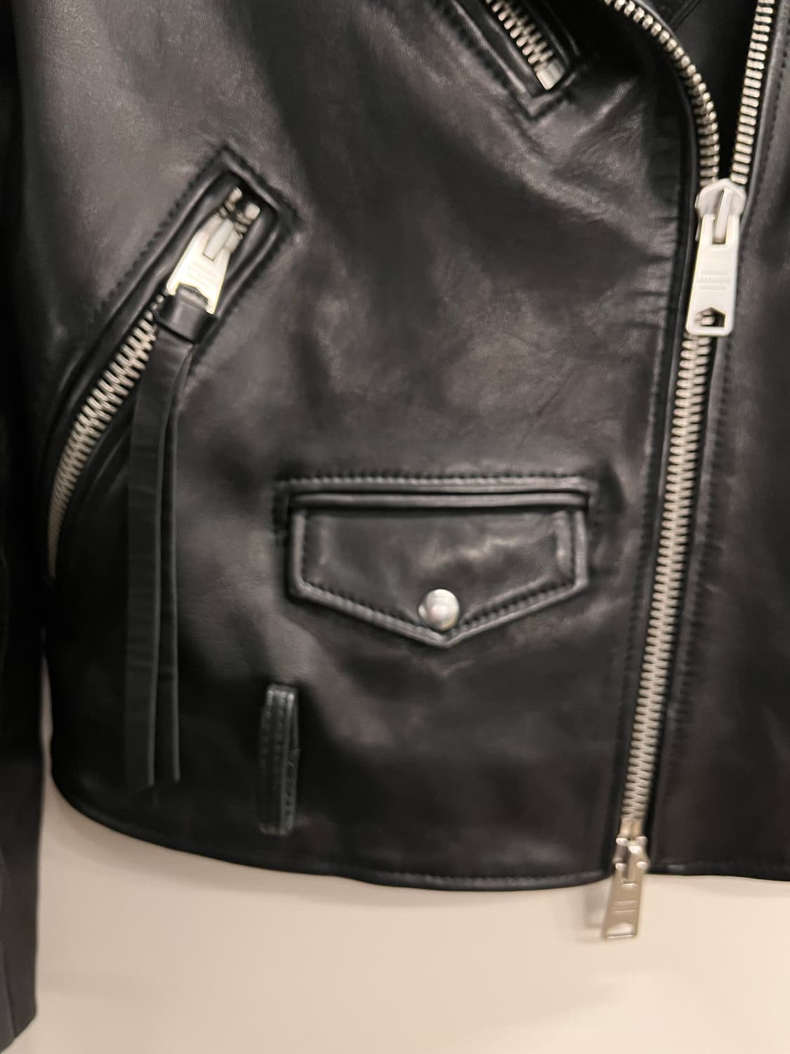 올세인츠 빌리 바이커 양가죽 자켓 S 상품이미지3