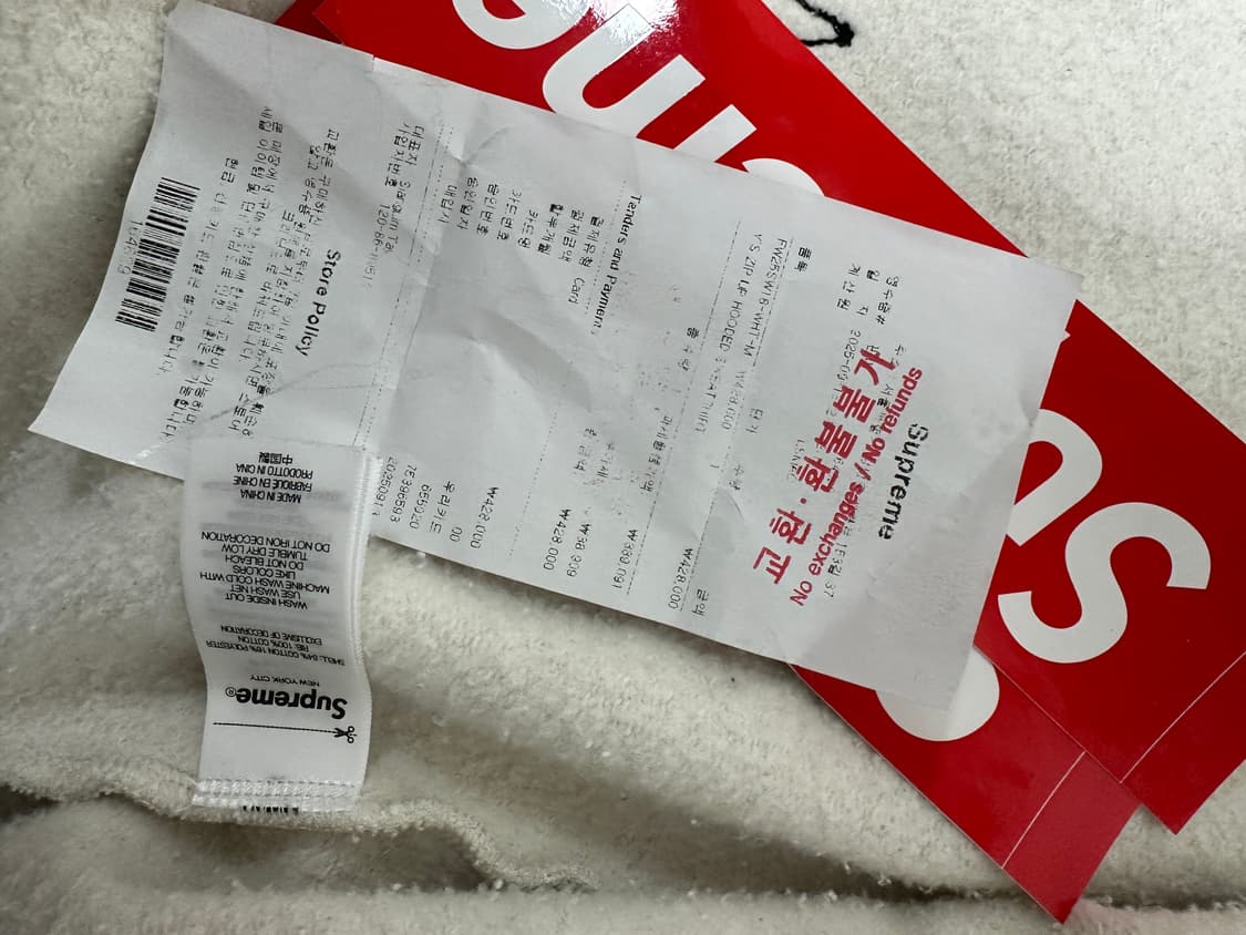 슈프림 요지야마모토 후드집업 화이트 m 새상품 상품이미지2